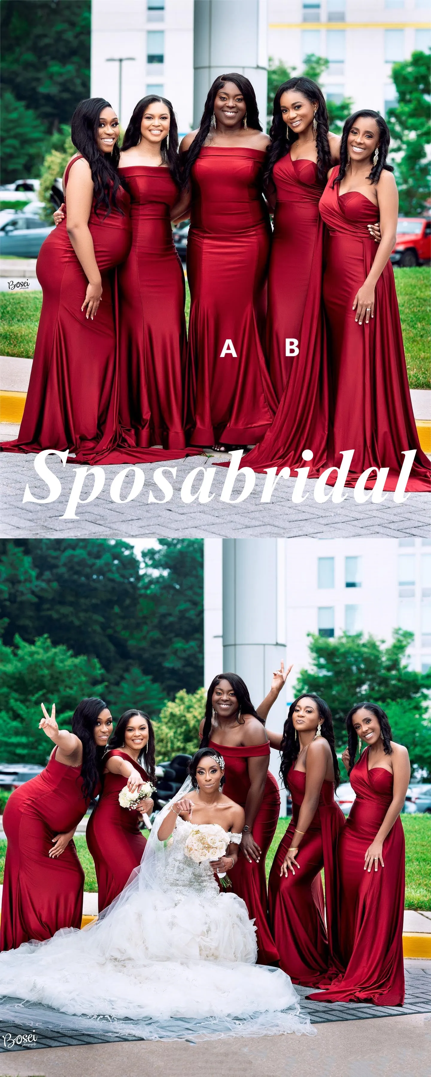 Sexy Mismatched Soft Satin  Mermaid Floor Length Bridesmaid Dresses, BD3355