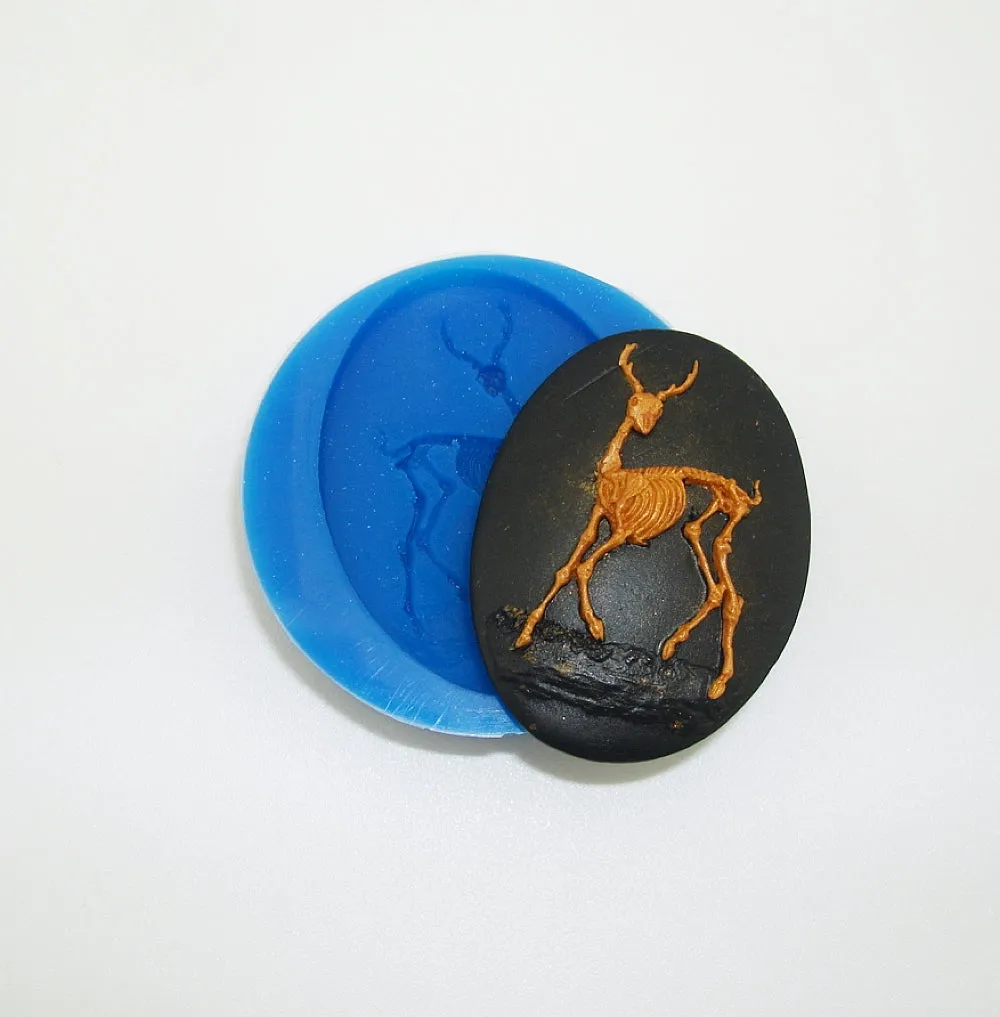 Silicone Mold Deer Skeleton  for Crafts, Jewelry, Resin, Polymer Clay.
