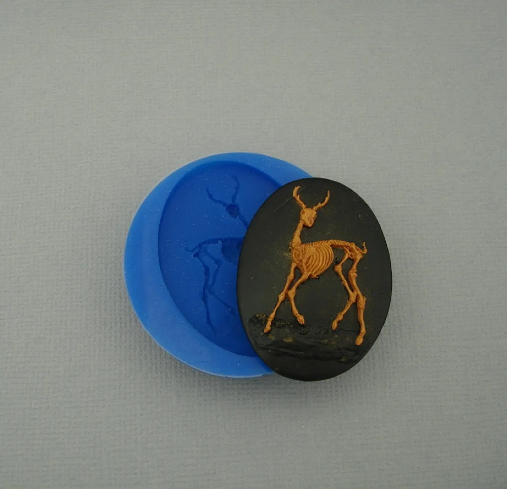 Silicone Mold Deer Skeleton  for Crafts, Jewelry, Resin, Polymer Clay.