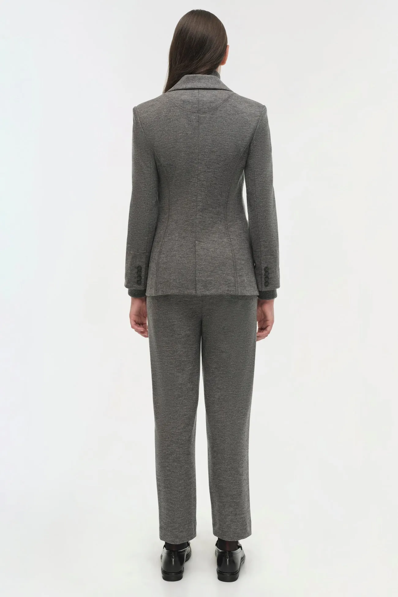 SIMKHAI - Auden Knit Combo Blazer - Warm Gray