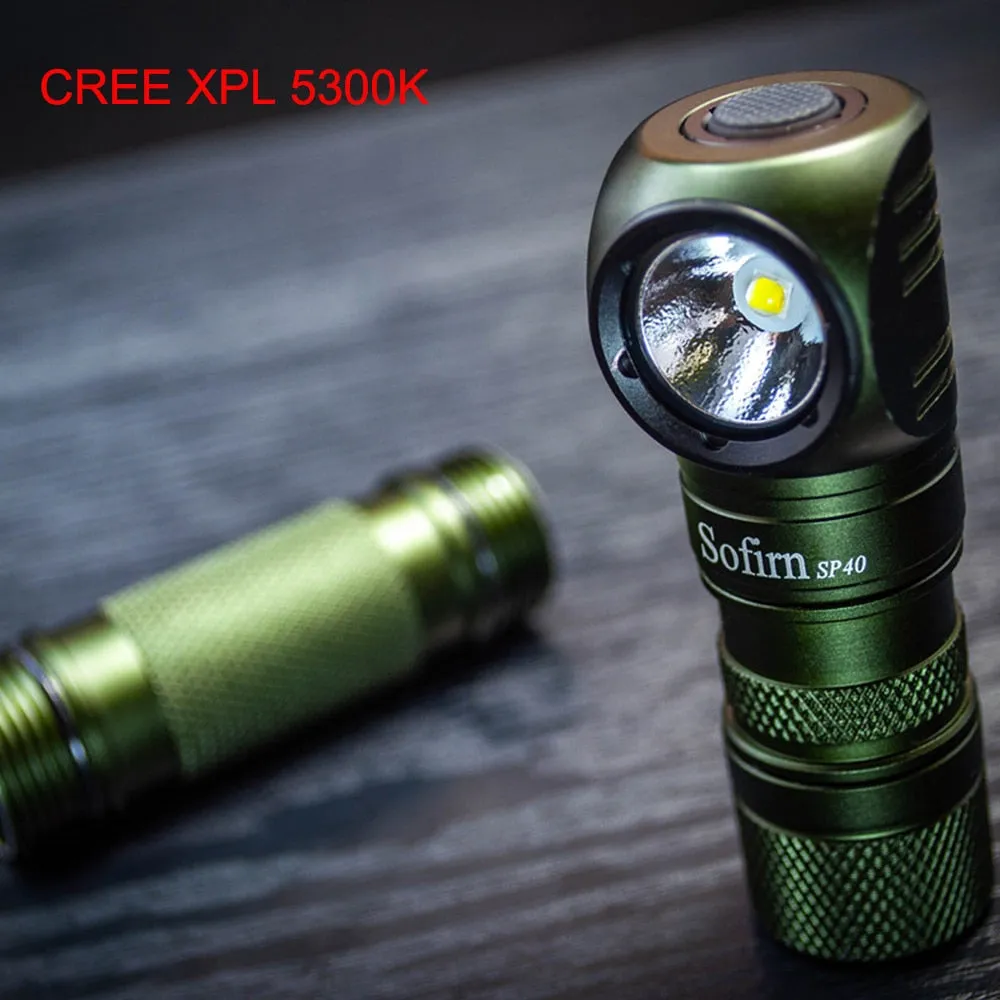 Sofirn SP40 Headlamp LED EDC 18650 Rechargeable Headlight 1200lm Bright Outdoor Fishing Torch with Magnet Tail Cap