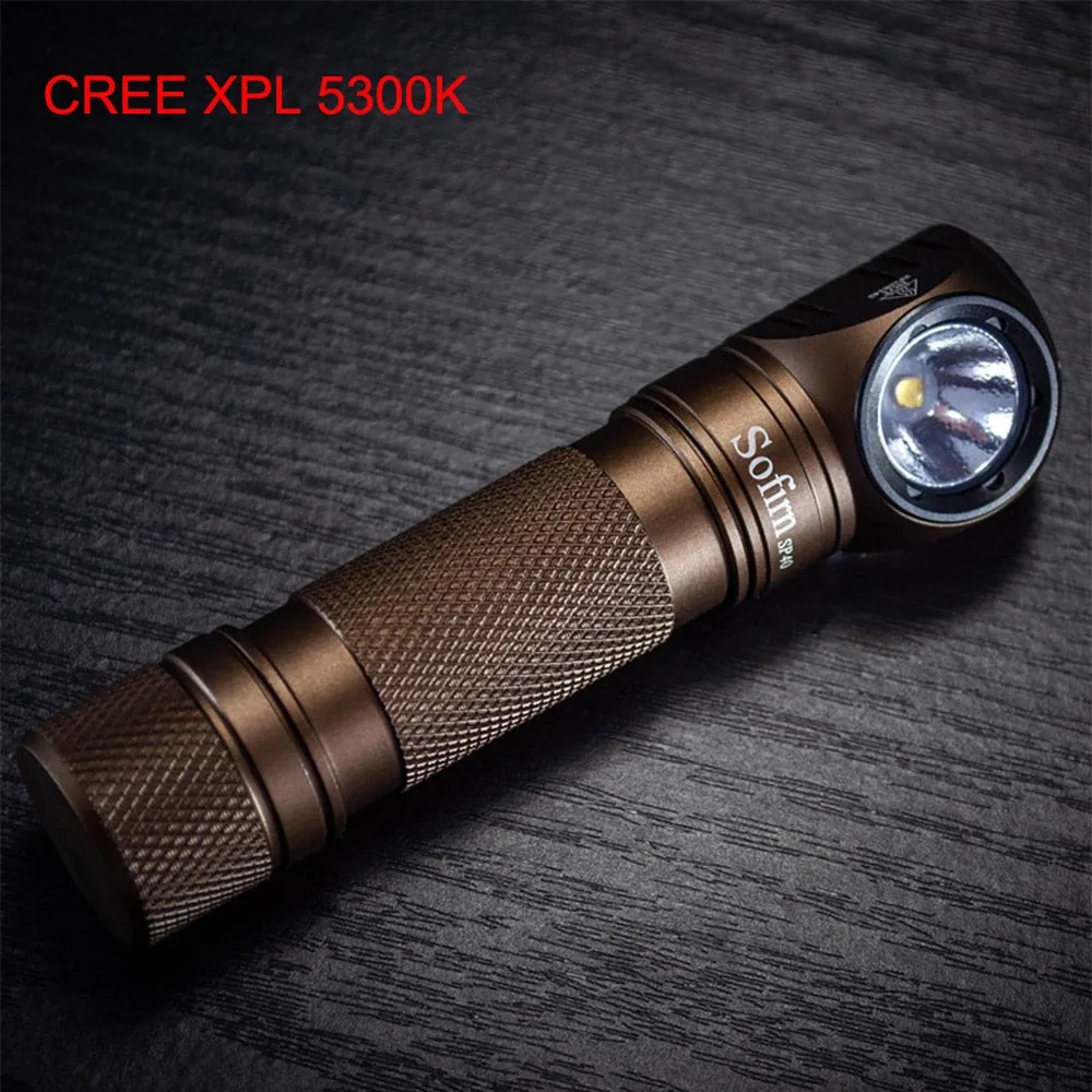 Sofirn SP40 Headlamp LED EDC 18650 Rechargeable Headlight 1200lm Bright Outdoor Fishing Torch with Magnet Tail Cap