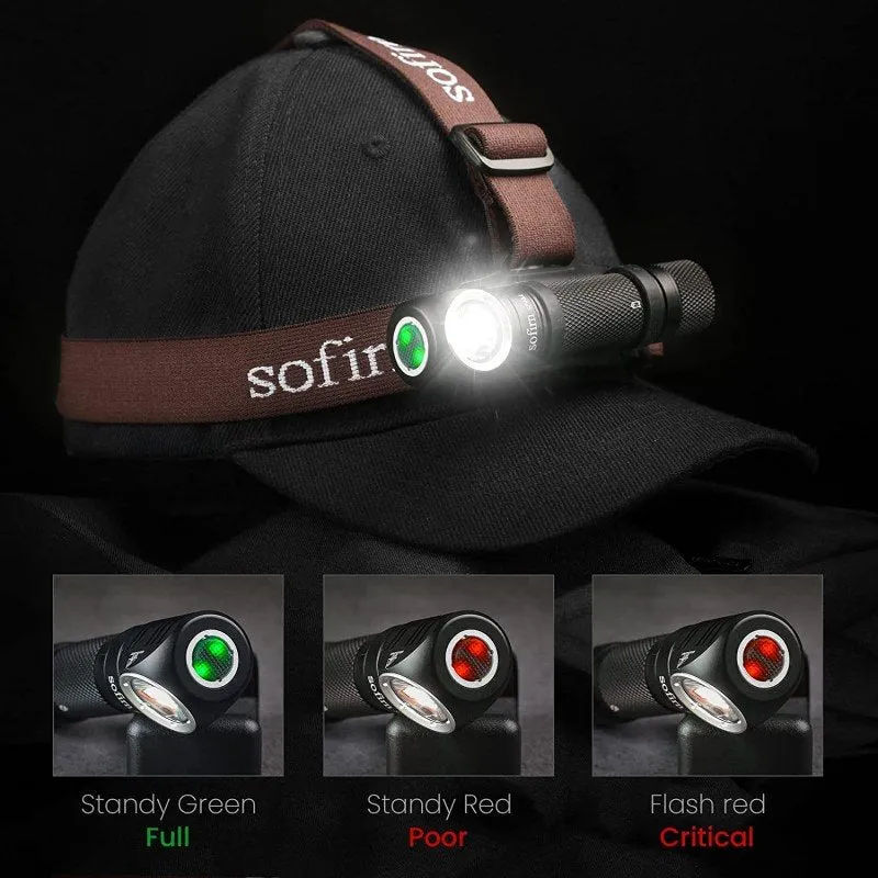Sofirn SP40 Headlamp LED EDC 18650 Rechargeable Headlight 1200lm Bright Outdoor Fishing Torch with Magnet Tail Cap