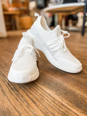 Soft Serve Tennis Shoe || White Chunky Glitter