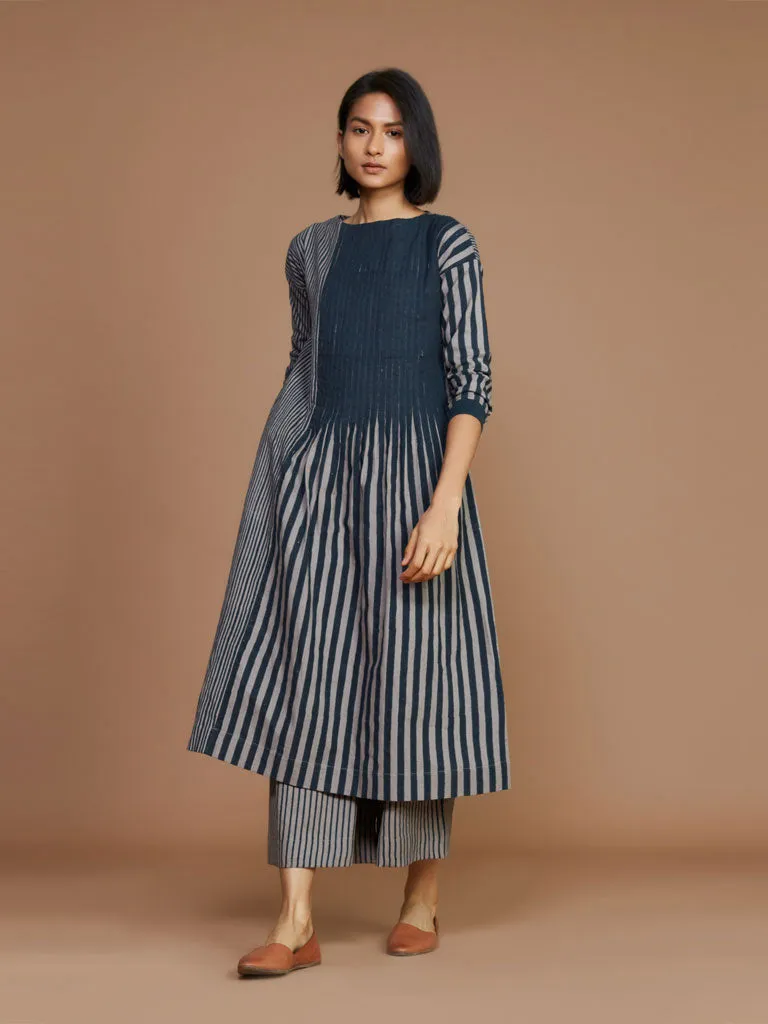 Striped Pleated Dress