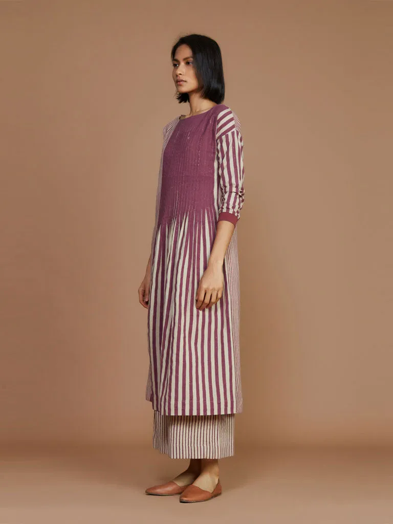 Striped Pleated Dress