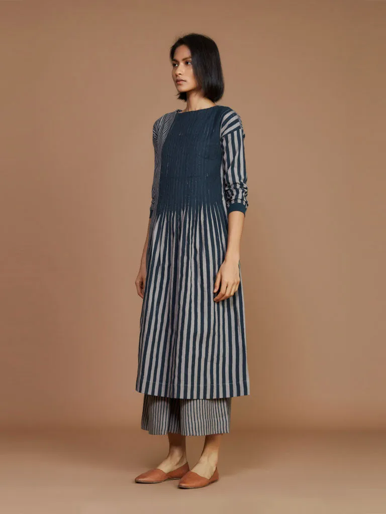 Striped Pleated Dress