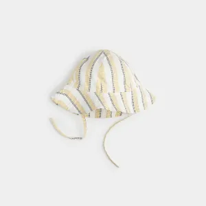 Striped Woven Hat - Yellow