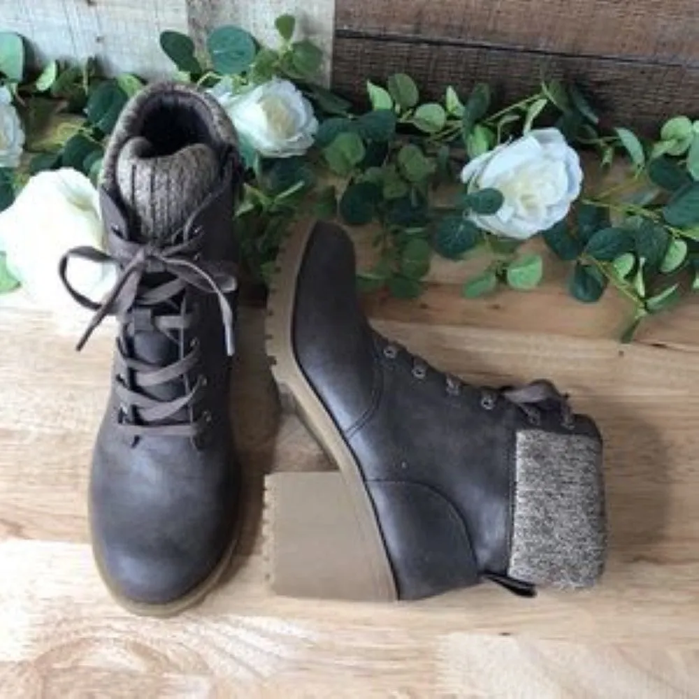 Sun   Stone Romina Lace-up Hiker Booties Taupe, 7.5M