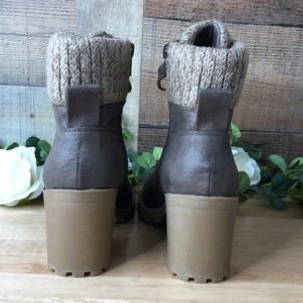 Sun   Stone Romina Lace-up Hiker Booties Taupe, 7.5M