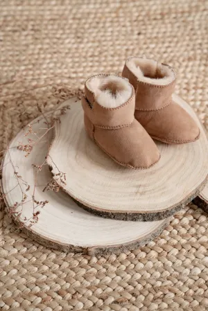 TABBED SHEEPSKIN BOOTIES