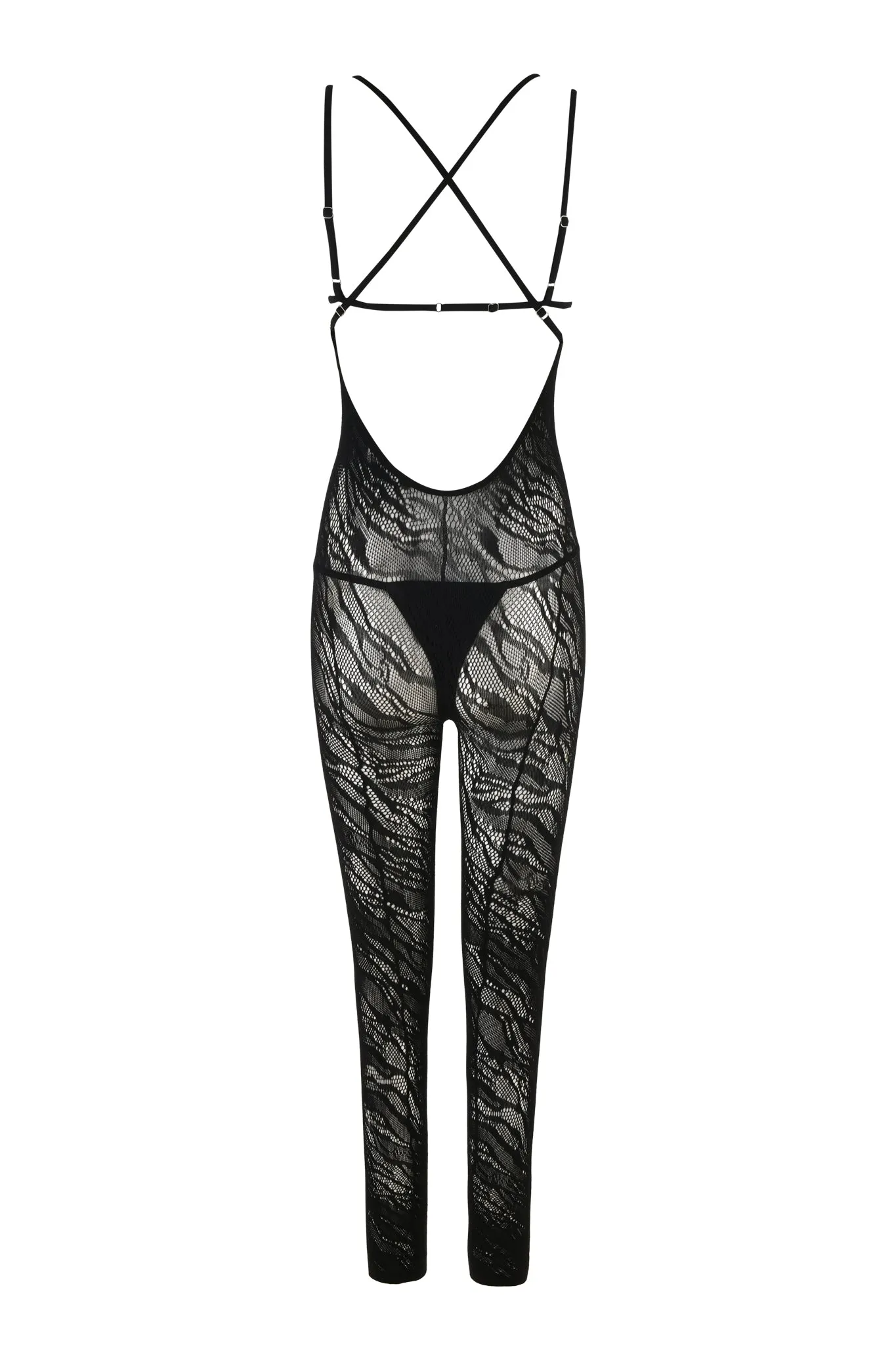 THREE-PIECE TARAJI CATSUIT - BLACK : ZEBRA