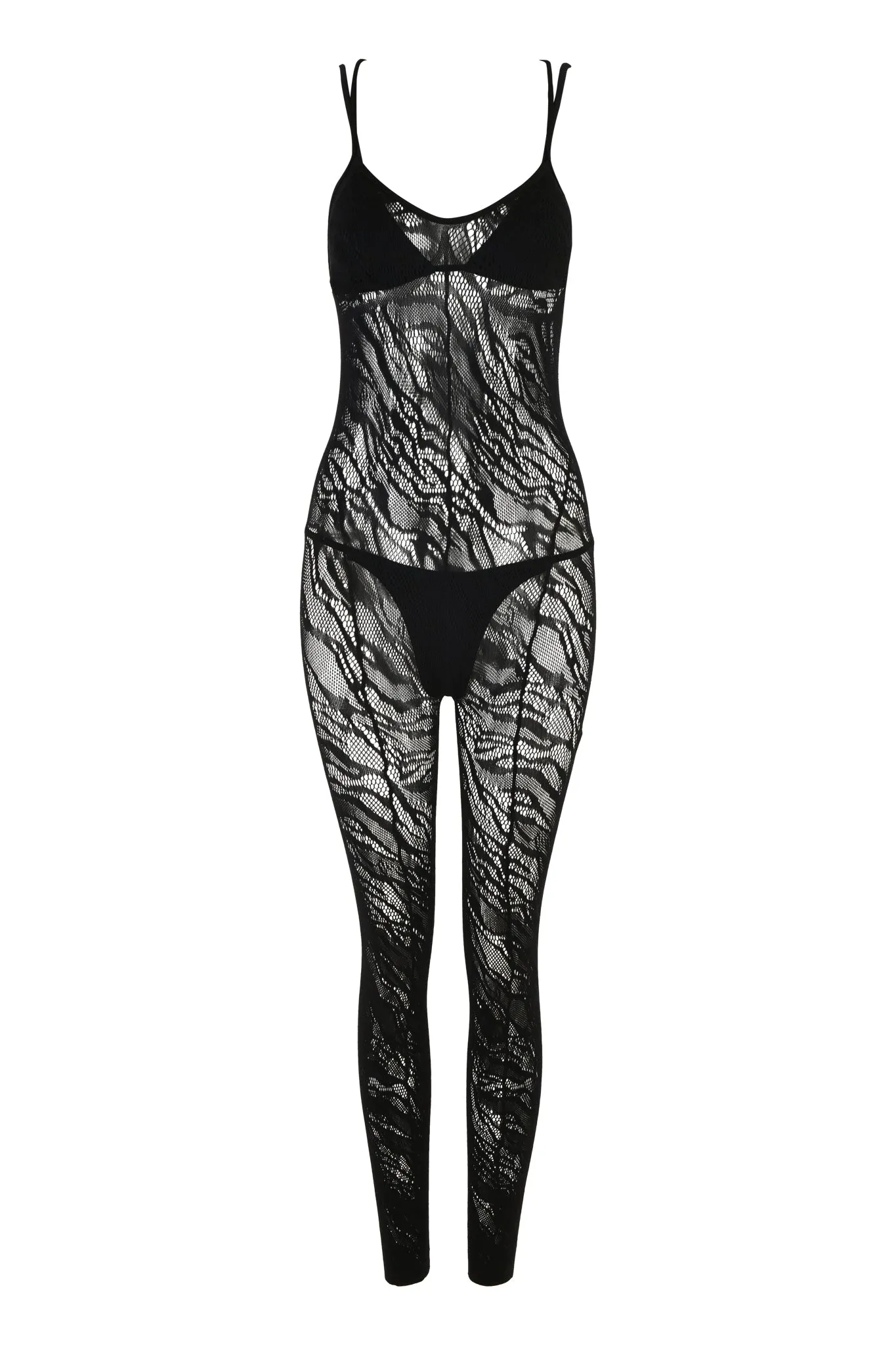 THREE-PIECE TARAJI CATSUIT - BLACK : ZEBRA