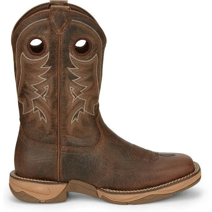 Tony Lama Men's Rasp 11" Square Toe WP Western Work Boot- Brown- RR3364