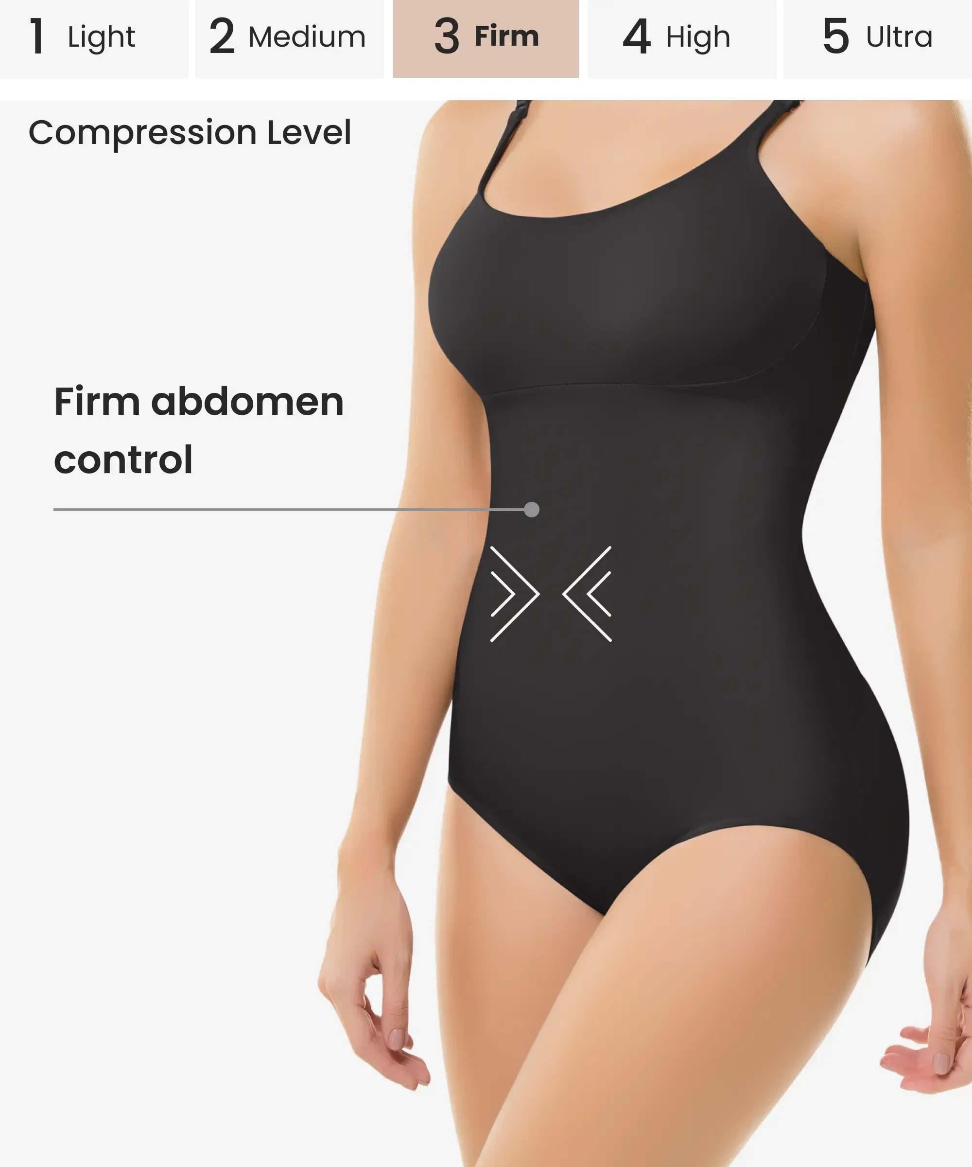 Ultra Flex firm abdomen control body shaper - Style 605 / 606