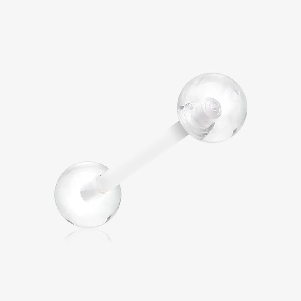 UV Acrylic Flexible Shaft Barbell Tongue Ring