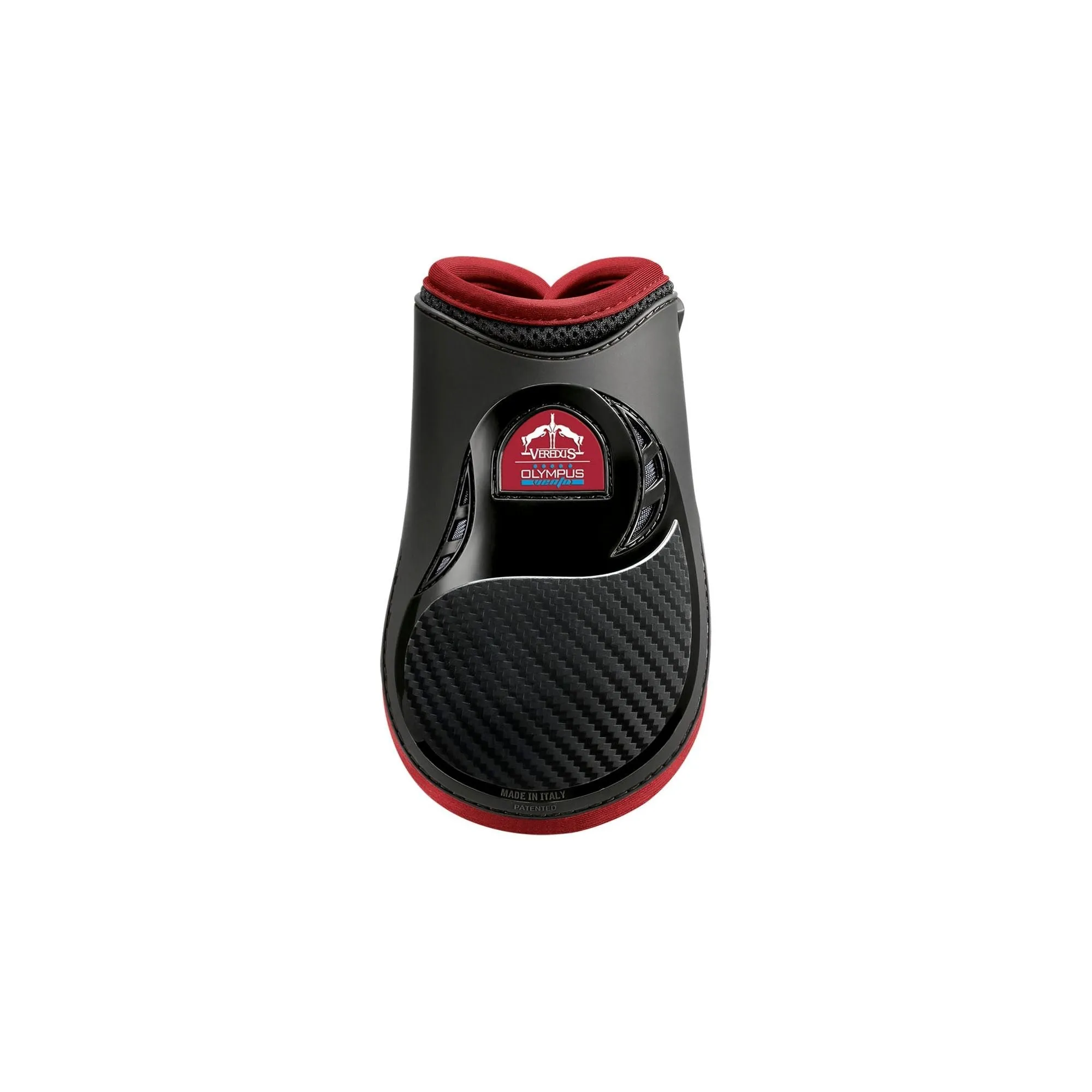 Veredus Olympus Vento Tendon Boot - Horse Rear Leg - Black with Bordeaux Edging