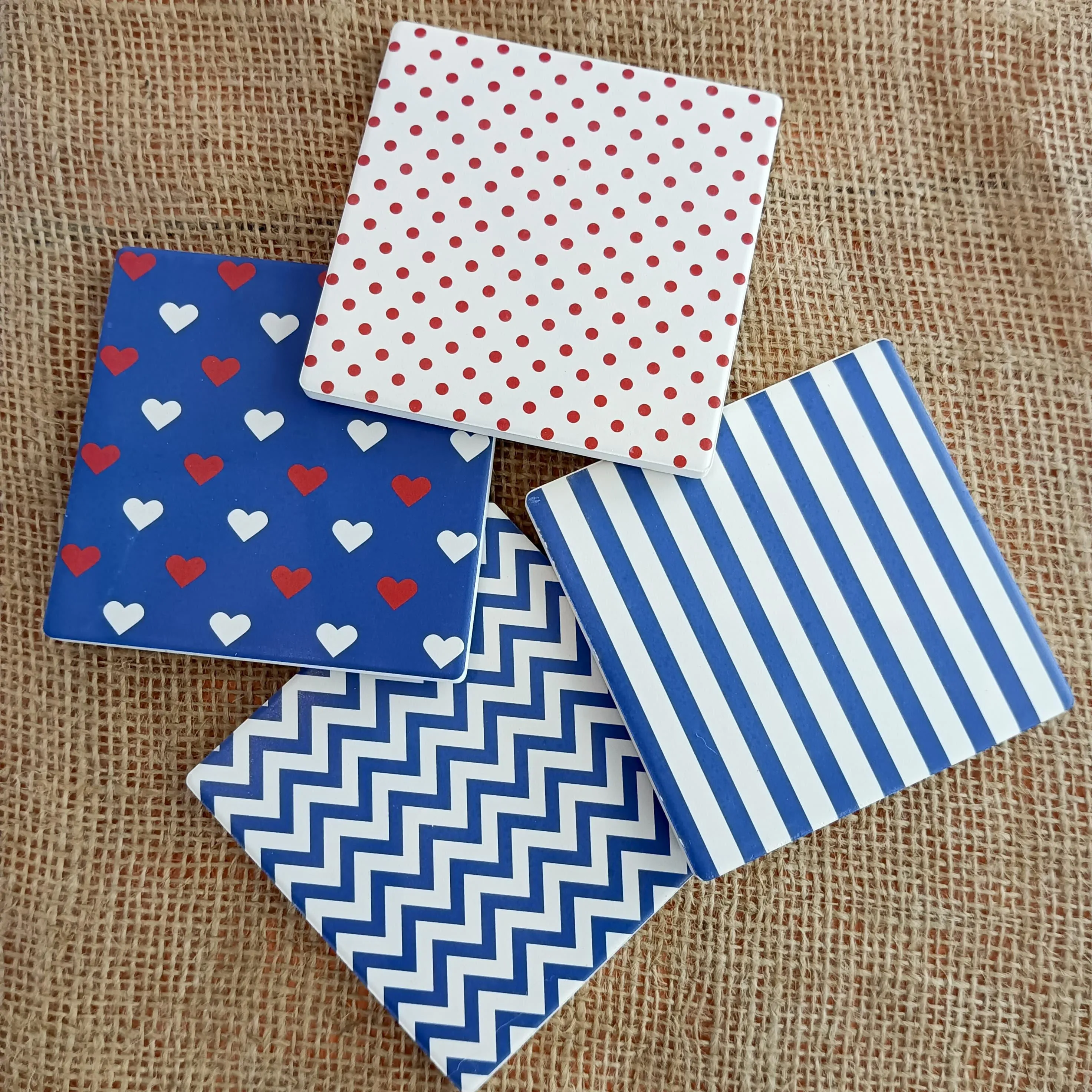 Vibrant Porcelain Coasters with Playful Patterns