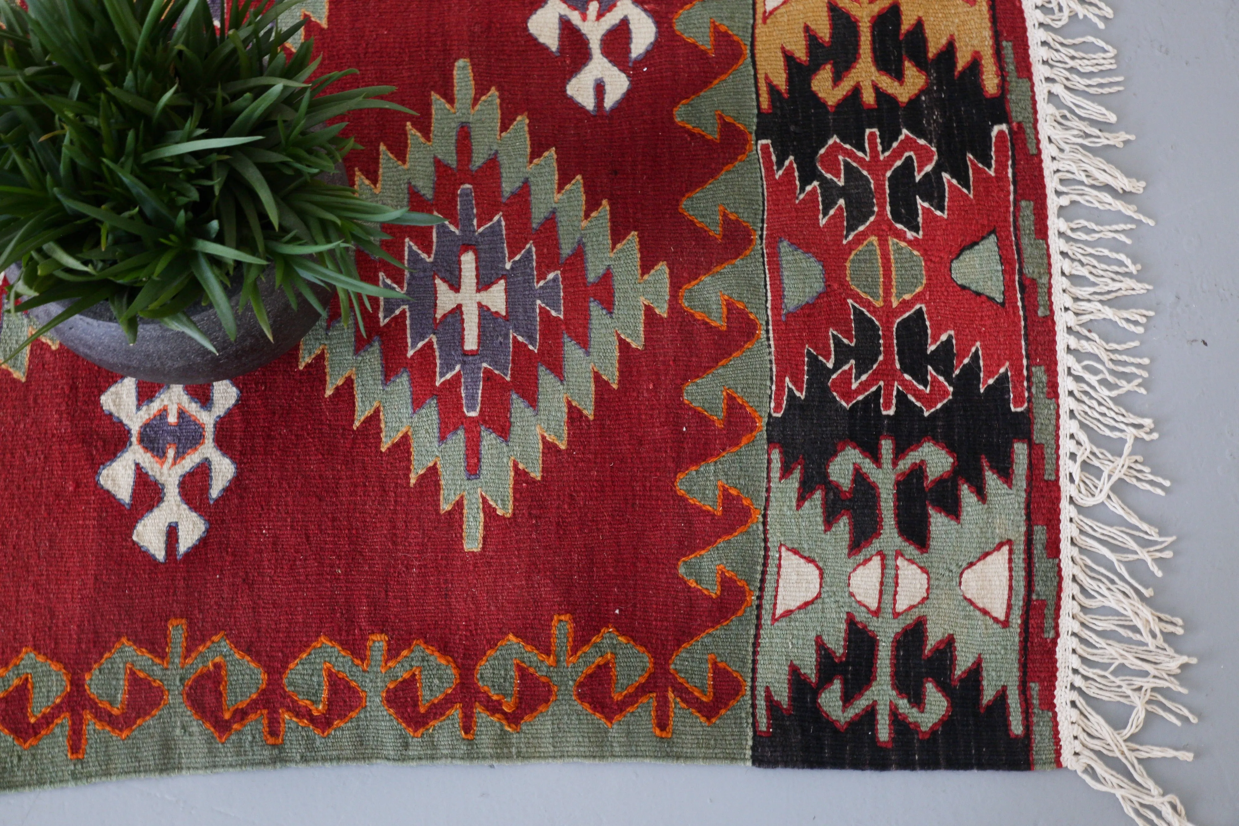 Vintage Turkish Denizli Kilim Rug 3'9"x6'2"