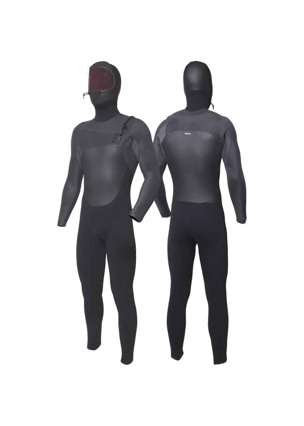 VIssla High Seas II 5/4 Hooded Chest Zip Full Wetsuit - Charcoal