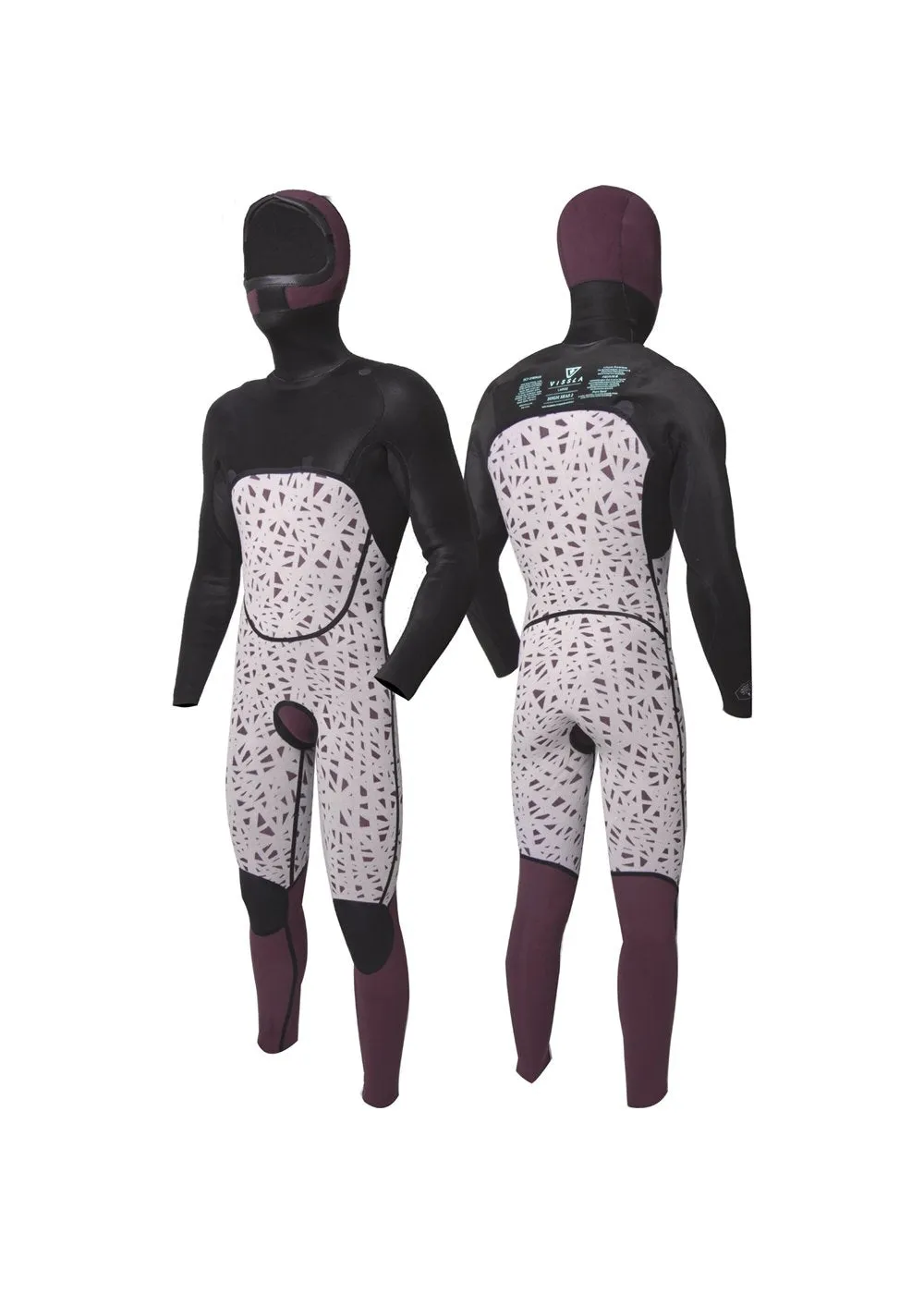 VIssla High Seas II 5/4 Hooded Chest Zip Full Wetsuit - Charcoal
