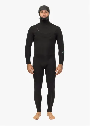 Vissla x Axxe New Seas 4-3 Hooded V-Zip Full Wetsuit - Black