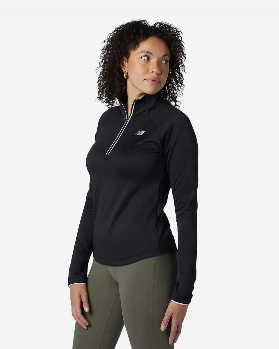 W Head Grid Half Zip - Black