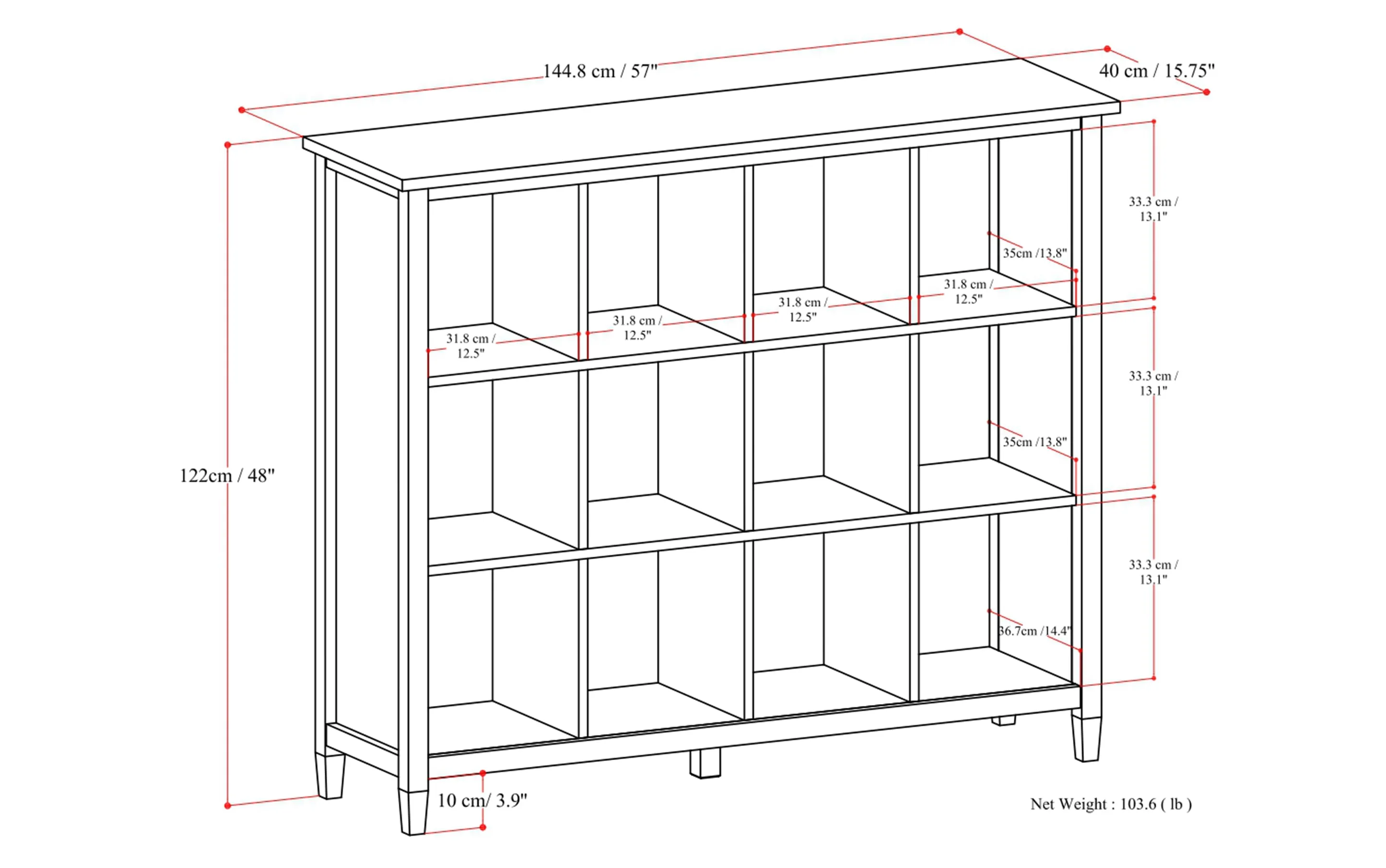 Warm Shaker 12 Cube Storage