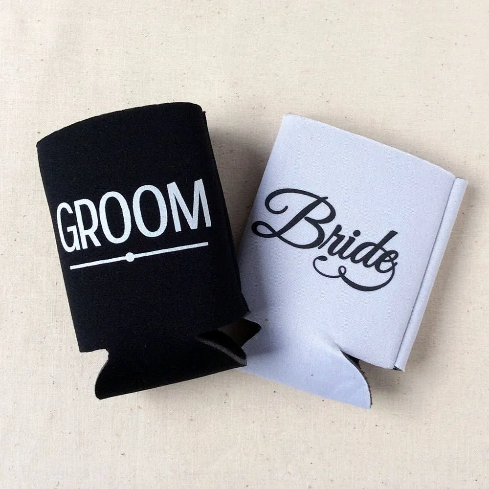 Wedding Can Cooler #213R - Custom Pet Illustration