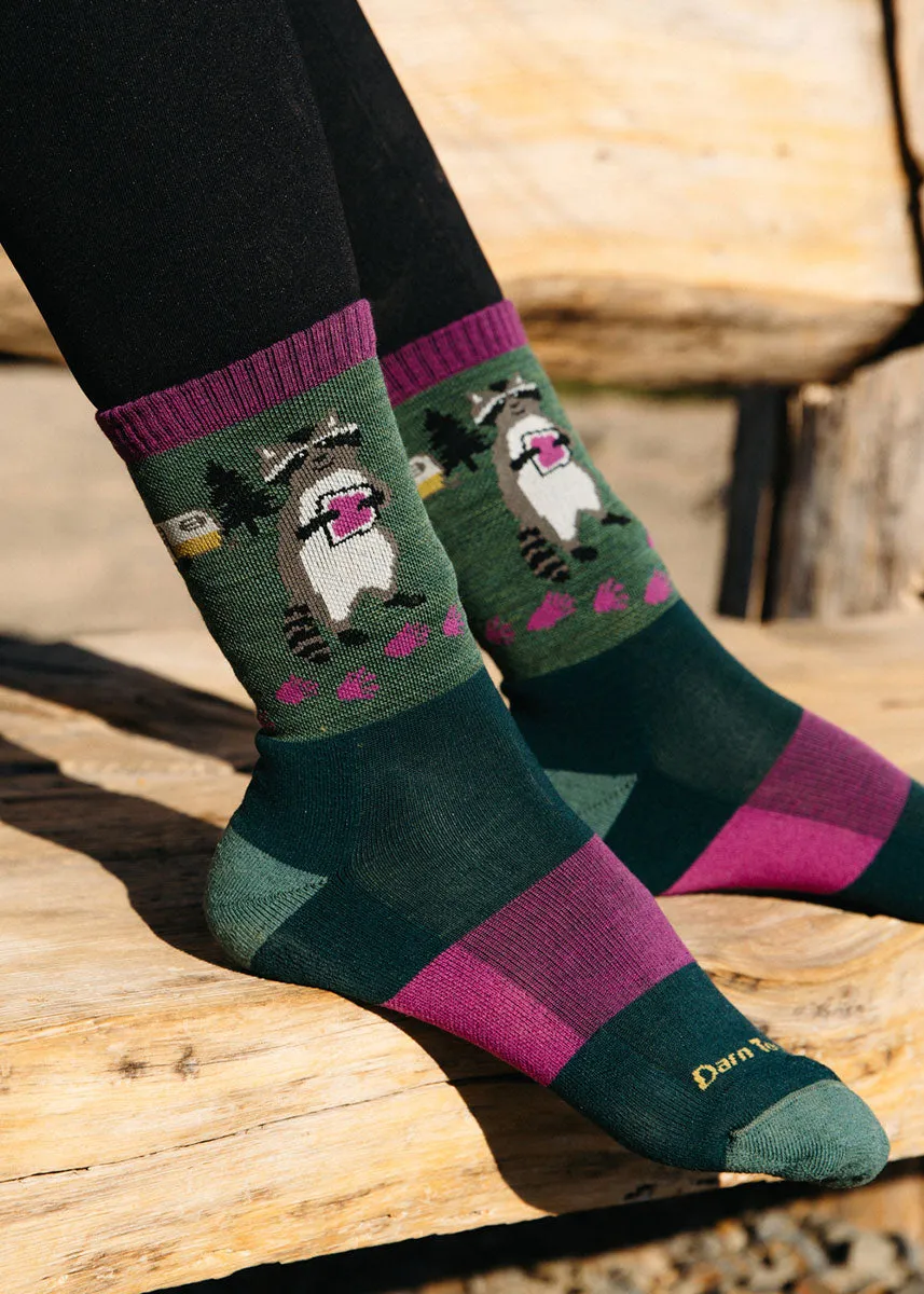 Women's Moss Raccoon Light Cushion Wool Hiking Socks