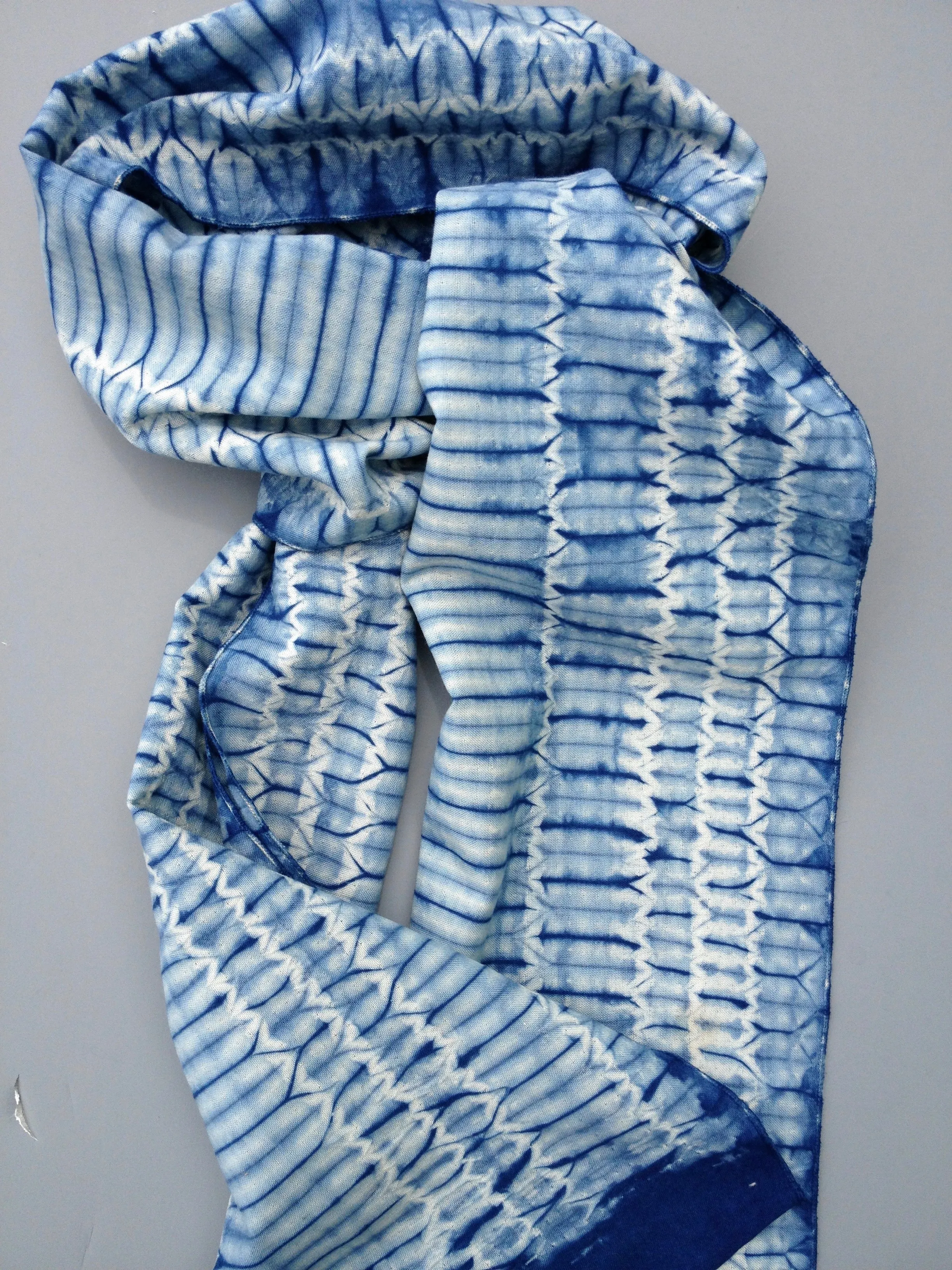 Woven-Shibori Scarf Blank - Small Blocks