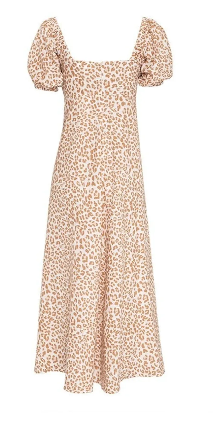 Zion Leopard Linen Maxi Dress