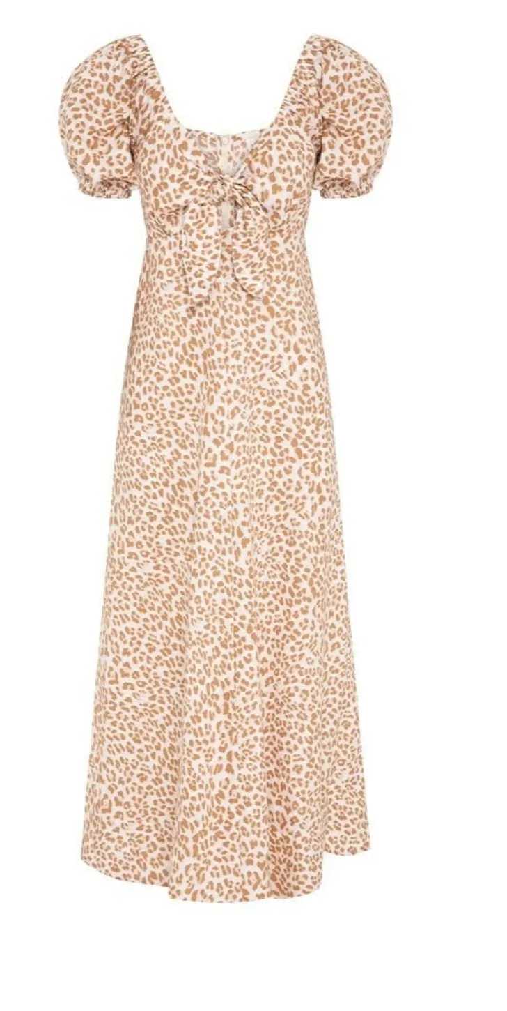 Zion Leopard Linen Maxi Dress